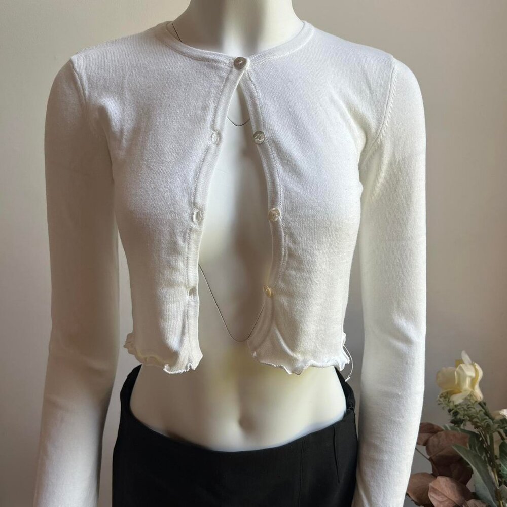 Brand new white ballerina cropped cardigan